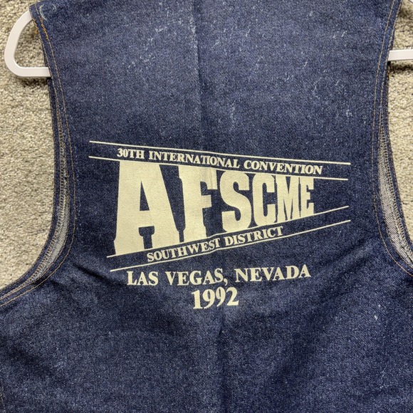 Vintage AFSCME White Oak Cone Denim Mens Vest XL 30th Convention Vegas 1992 NEW - Picture 2 of 16